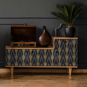 Tapet decorativ pentru mobilier Ambiance Ragnar, negru - auriu