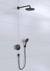 Sistem dus incastrat termostatic Hansgrohe Raindance S 240 powder rain Shower Select S, 1 jet, negru mat - 27959670