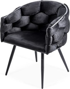 Scaune moderne din catifea cu picioare metalice BUC 256 negru