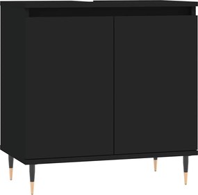 vidaXL Dulap de baie, negru, 58x33x60 cm, lemn prelucrat