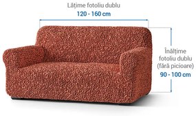 Huse bielastice FUCO bumbac bio cărămiziu fotoliu dublu (l. 120 - 160 cm)