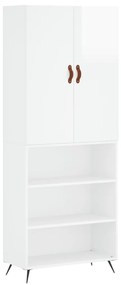 3196045 vidaXL Dulap înalt, alb extralucios, 69,5x34x180 cm, lemn compozit