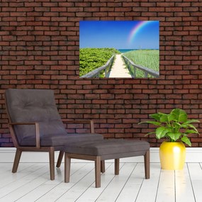 Tablou - Peisaj și curcubeu (70x50 cm)