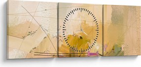 Tablou - Abstract, pictură în ulei (cu ceas) (90x30 cm)