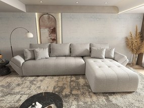 Colțar extensibil dumonde cu ladă de depozitare si sezut confortabil din spuma high-density, Berlin XL Euphoria Dove 350x185 cm II