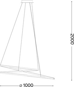 Ideal Lux - Lustră LED suspendată pe cablu OZ LED/75W/230V, Ø 100 cm, CRI 90, auriu