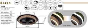 Lustra LED cu ventilator si telecomanda BOZAN