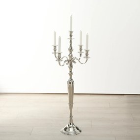 Sfesnic lumanari argintiu, din aluminiu, 105 cm, Victoria