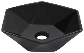 Chiuveta de baie, negru, 41 x 36,5 x 12 cm, ceramica Negru