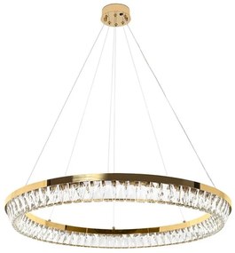 Lustra suspendata LED, Metal, Sticla, SAYOV 100 auriu
