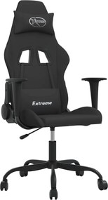 vidaXL Scaun de gaming cu masaj, negru, material textil