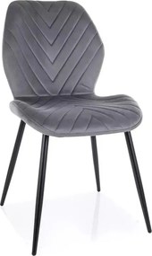 Scaun MIKE, gri - Bluvel 14/negru, stofa catifelata/metal, 48x41x86 cm