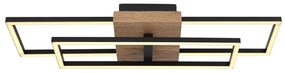 Plafoniera LED design modern Kendra negru, maro