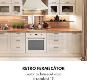 Klarstein Elizabeth, cuptor încorporat, design retro, 6 funcții, 50 - 250 ° C, crem