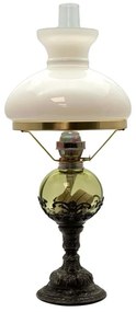 Lampă cu petrol DRAHOMÍRA 50 cm verde pădure decorată cu cositor