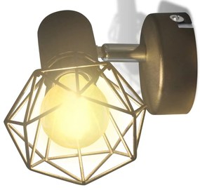 Aplice perete cadru sarma, stil industrial, negru, bec cu filament LED