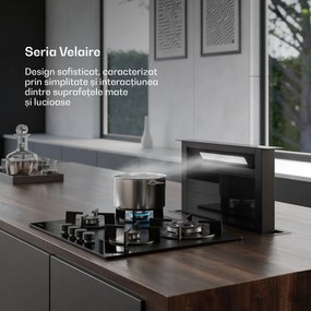 Klarstein Plită pe gaz Velaire, plită cu 4 arzătoare cu aprindere electrică, compatibilă cu gaz natural și GPL, 8000W, 60cm