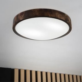 Plafonieră OAK SMOKY SLIM, Ø 37 cm, 2xE27, 15W, 230V, stejar/maro închis