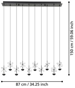 Lustră LED dimabilă pe cablu Eglo 390278 PIANOPOLI LED/23W/230V 3000K
