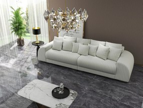 Canapea extensibilă dumonde cu 2 lăzi de depozitare si sezut confortabil din spuma high-density, Verona Ambiance Ivory 310x100 cm