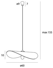Lustră pe cablu MAXLIGHT P0581 NAP 1xE27/15W/230V d. 60 cm bej