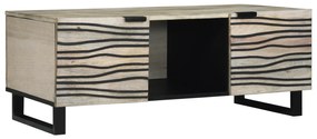 vidaXL Masă de cafea Alb, Negru 100 x 54 x 40 cm Lemn masiv de mango