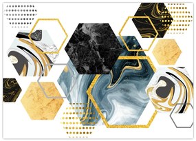 Tablou pe sticlă - Poligon (70x50 cm)