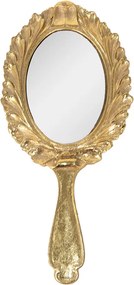 Oglinda de mana, aurie, aspect vintage, 13x27 cm