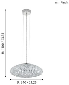 Eglo 95287 - Lustra de cristal CLEMENTE 3xE27/60W/230V