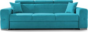 Canapea Extensibilă 3 locuri BELLAGIO, cu tetiere reglabile, 242x95x99 cm, Turcoaz-Enjoy