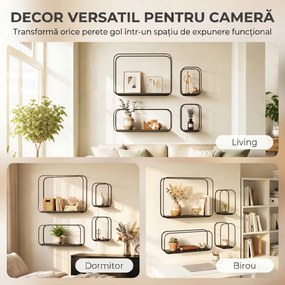 HOMCOM rafturi suspendate perete, rafturi decorative moderne | Aosom Romania