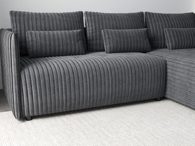 Colțar extensibil dumonde cu ladă de depozitare si sezut confortabil din spuma high-density, Malta Ambience Grey 235x185 cm