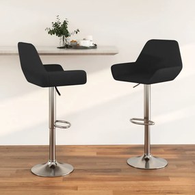 Scaune de bar, 2 buc., negru, material textil