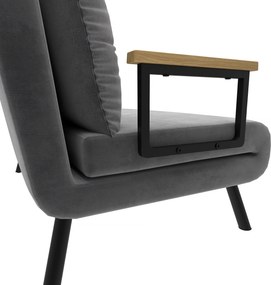 HOMCOM Canapea Pat de 2 Locuri cu Spătar Reglabil pe 5 Nivele și 2 Perne din Material Capitonat, 102x73x81 cm, Gri Închis | Aosom Romania