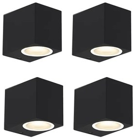 Set de 4 aplice moderne negre IP44 - Baleno