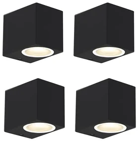 Set de 4 aplice moderne negre IP44 - Baleno