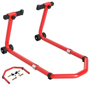 HOMCOM Stand pentru motociclete de 390 kg Față-Spate cu Furci Reglabile | Aosom Romania