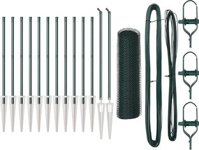 vidaXL Stâlp de gard. Verde 25 x 0,5 m (plasă de 13 mm) Oțel