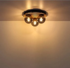 Globo 54343-3 - Plafonieră PARSONS 3xE27/40W/230V Ø 39 cm maro/fumuriu
