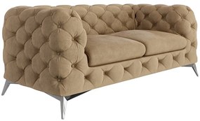 Canapea maro deschis cu tapițerie din catifea 185 cm Chelsea – Ropez