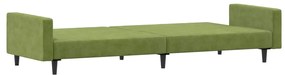 Canapea extensibila cu 2 locuri, verde deschis, catifea Lysegronn, Fara suport de picioare