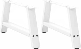 vidaXL Picioare pentru măsuță de cafea în formă de A, 2 buc., alb, 70x(30-31) cm, oțel