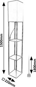 Brilagi - Lampă de podea cu polițe GRADUS 1xE27/40W/230V 150 cm gri/bej