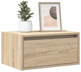 vidaXL Noptiere montate pe perete cu lumini LED, 2 buc., stejar sonoma