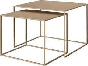 Măsuțe de cafea maro deschis 2 buc. din metal 50x60 cm Fera – Blomus