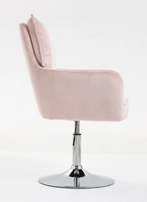 HR250N Scaun Catifea Roz Pudra Bază Cromata