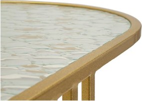 Măsuță de cafea albă-aurie cu blat din sticlă 50x90 cm Antalia – Mauro Ferretti