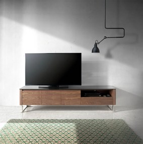 Comoda TV eleganta design LUX Walnut/Black AC-191-F