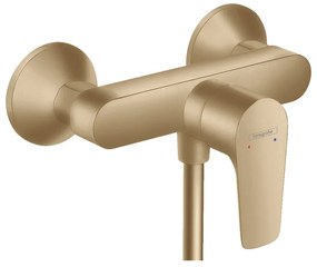 Baterie dus Hansgrohe, Talis E, montaj pe perete, bronz periat