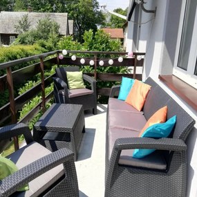 Set de mobilier de grădină Corfu Love duo în culoarea grafit